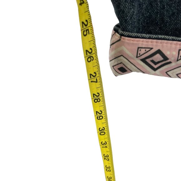 Vintage 90s Guess Acid Wash high Rise Patchwork Straight Leg Jeans 1 - Picture 7 of 10